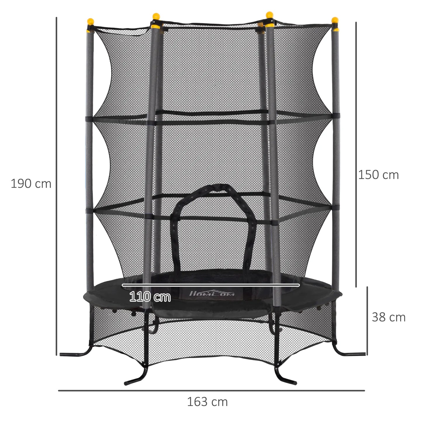 Nancy's Canevino Trampoline met Veiligheidsnet - Zwart - ± Ø 160 cm
