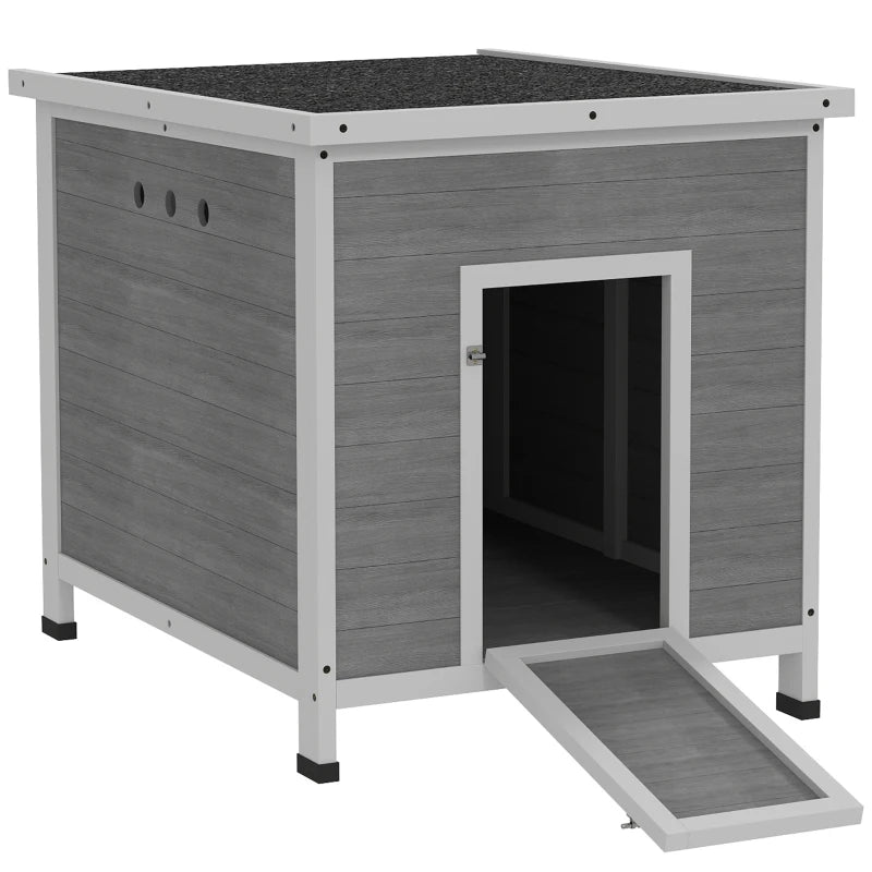 Nancy's Nevegal Ganzenhok - Dierenverblijf - Dierenhok - Grijs - Dennenhout - ± 65 x 80 x 75 cm