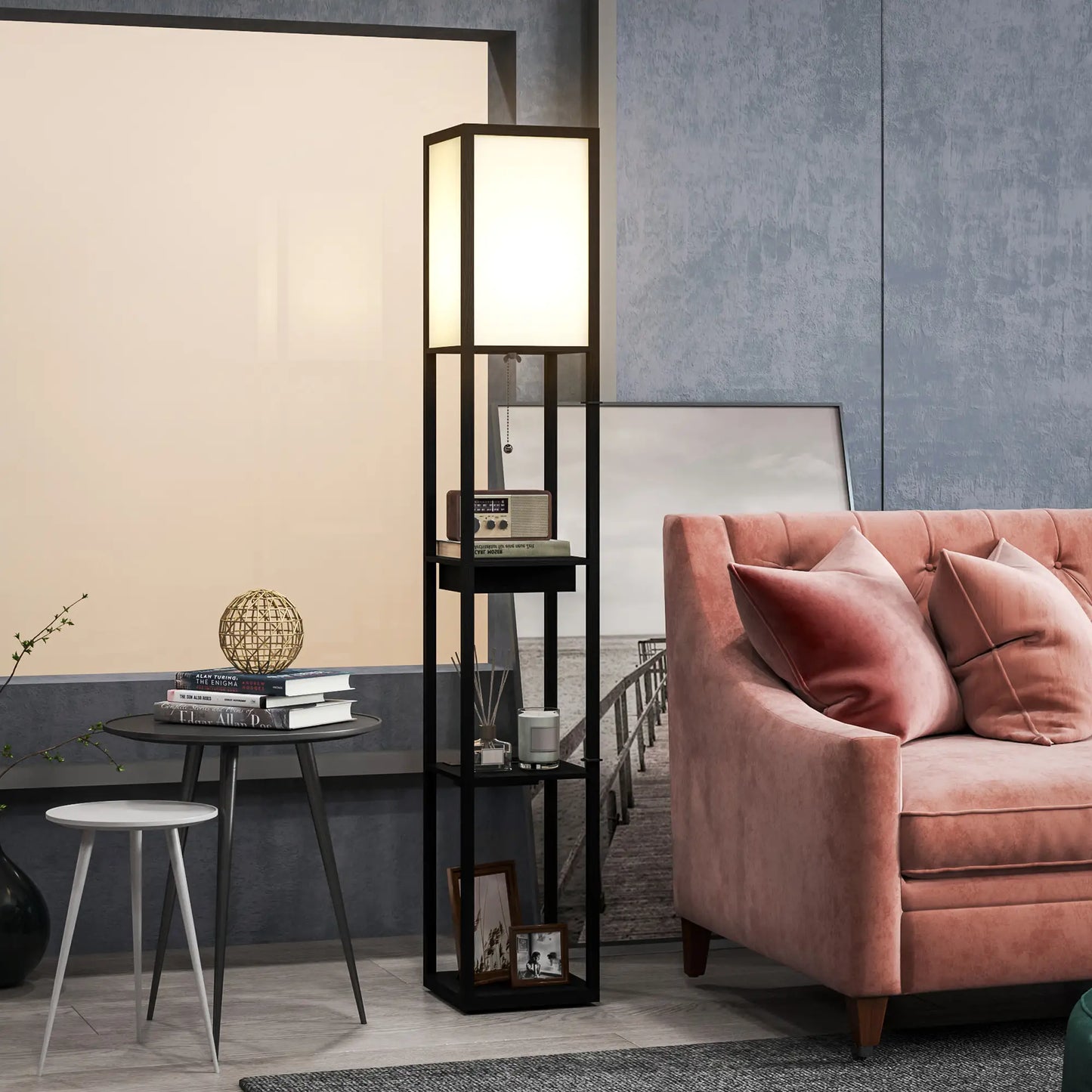 Nancy's Gizzeria Vloerlamp - Staande Lamp - Zwart / Wit