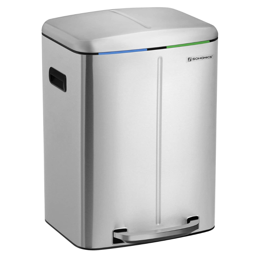 Nancy's Cookville Prullenbak - Afvalscheiding - Pedaalemmer - Afvalemmer - Zilver - 40 Liter