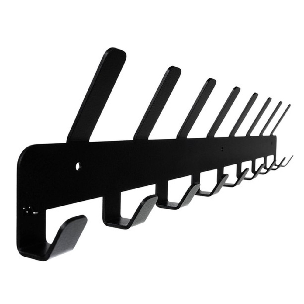 Eleganca Stainless Steel Wall Coat Rack 17 angled Black