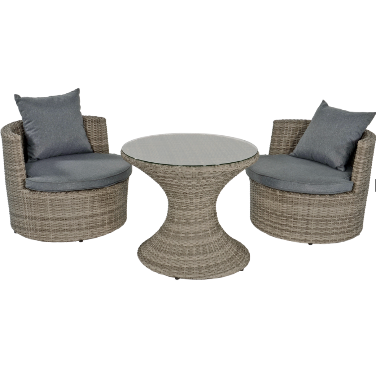 Nancy's Bitoche Loungeset - Riet en Aluminium Frame - Grijs