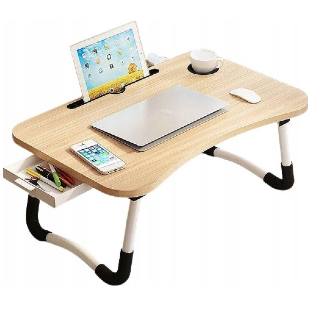 Eleganca Opvouwbare Laptoptafel bedtafel Lichtbruin