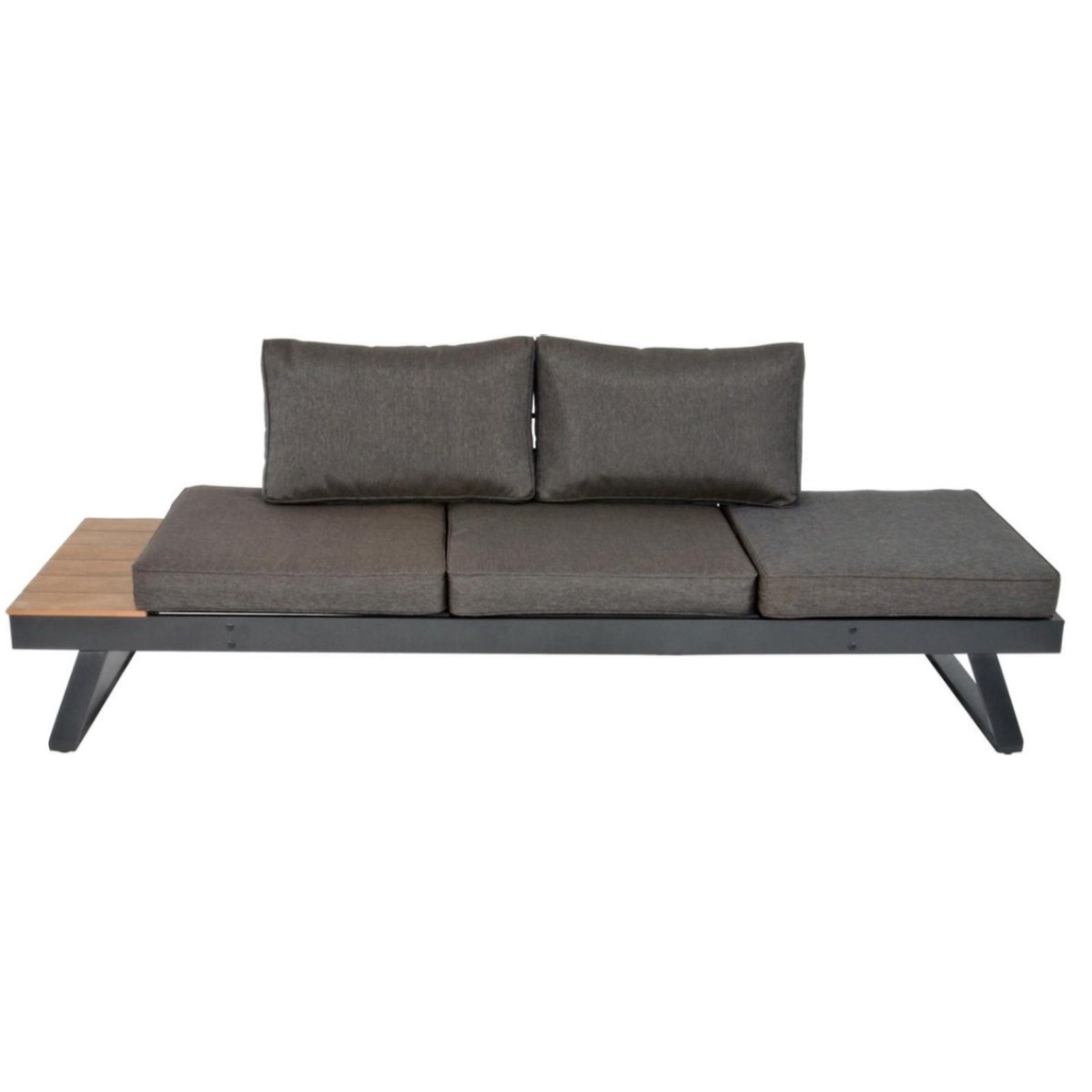 Nancy's Ratter Loungebank - Teaklook - Aluminium Frame - 228 x 78 x 68cm