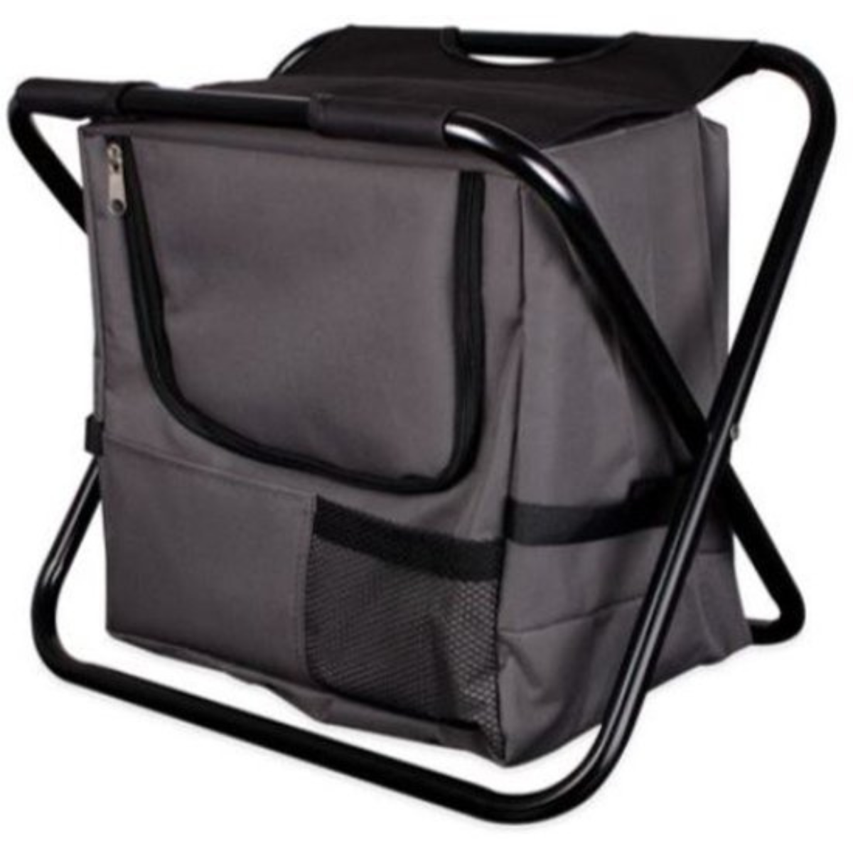 Nancy's Opvouwbare campingkruk met koeltas - Inklapbare Campingstoel - Kampeerkruk - Vouwkruk - Zwart - 21 Liter