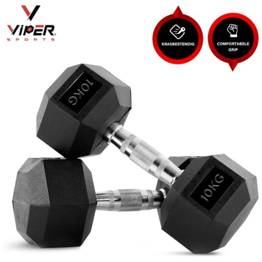 Viper Sports Iron Black 2 x 10 kg Dumbbells