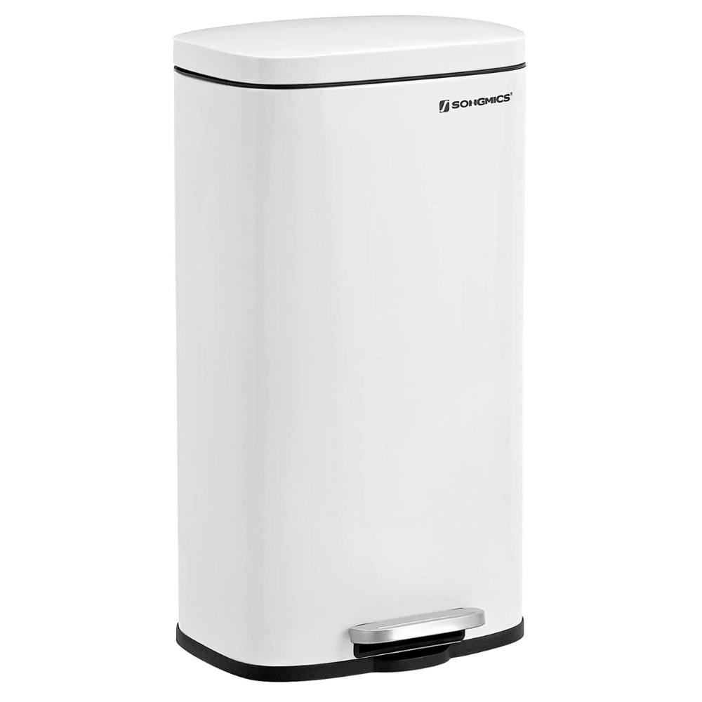 Poubelle à pédale Nancy's Hawker - Poubelle - Poubelle - Blanc - Fermeture douce - 30 Litres