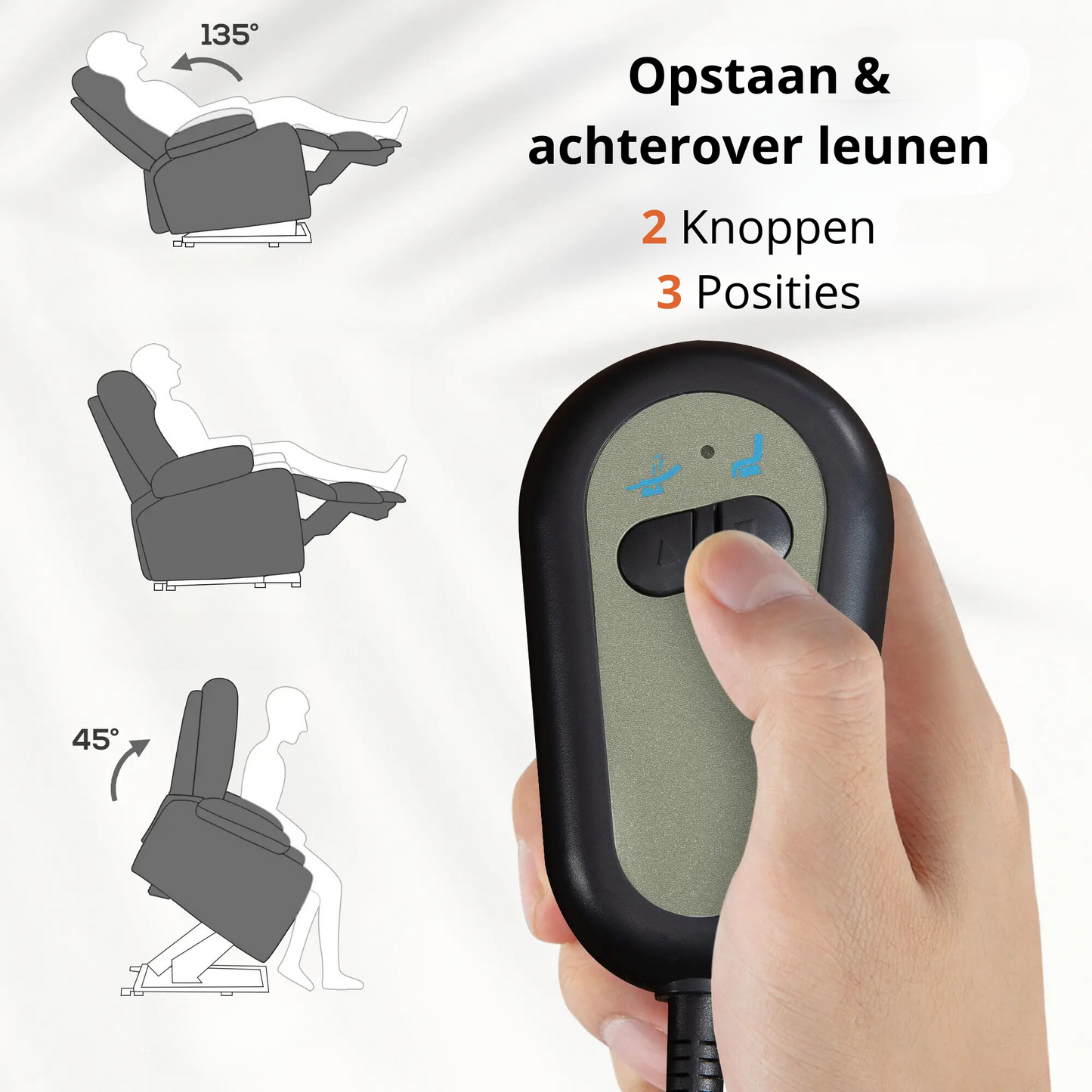 Nancy's Aldeias Sta op stoel - Opsta stoel - Fauteuil - Massagestoel - Donkergrijs - Stof