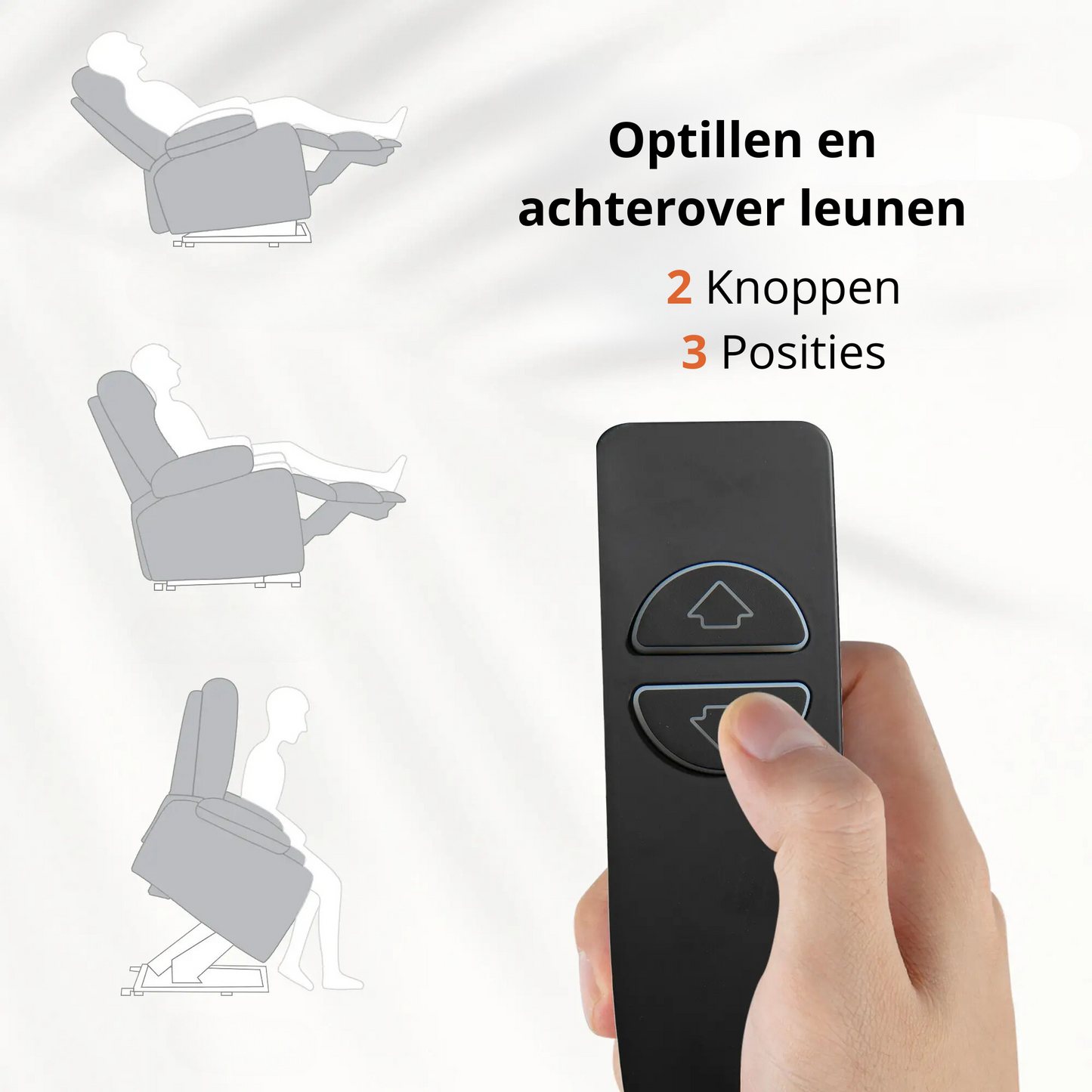 Nancy's Excames Sta op stoel - Opsta stoel - Seniorenstoel - Massagestoel - Relaxfauteuil - Grijs