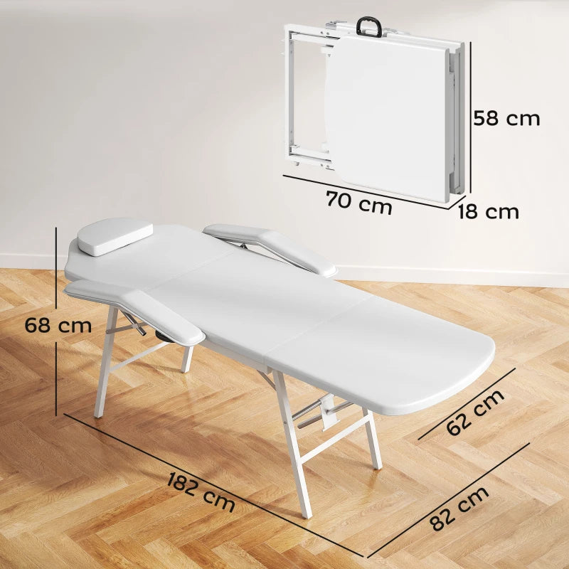 Nancy's Maranello Massagetafel - Behandeltafel - Verstelbare rugleuning en beensteun - Wit - Kunstleer