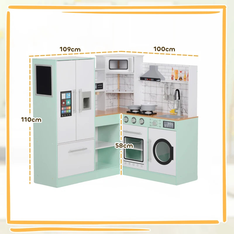 Nancy's Gina Kinderkeuken - Speelgoedkeuken - Speelkeuken - Inclusief Accessoires - Groen / Wit