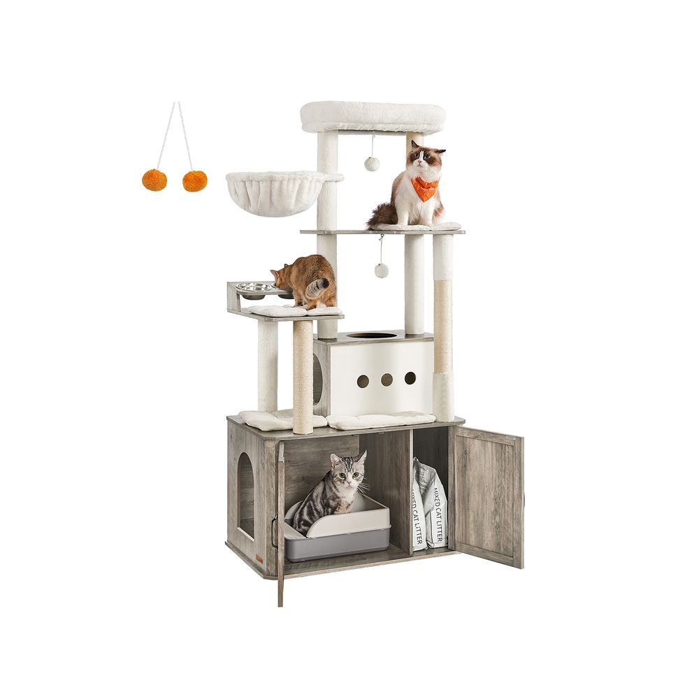 Nancy's Treixedo Krabpaal - Kattenboom - Kattentoren - Grijs - ± 80 x 50 x 170 cm