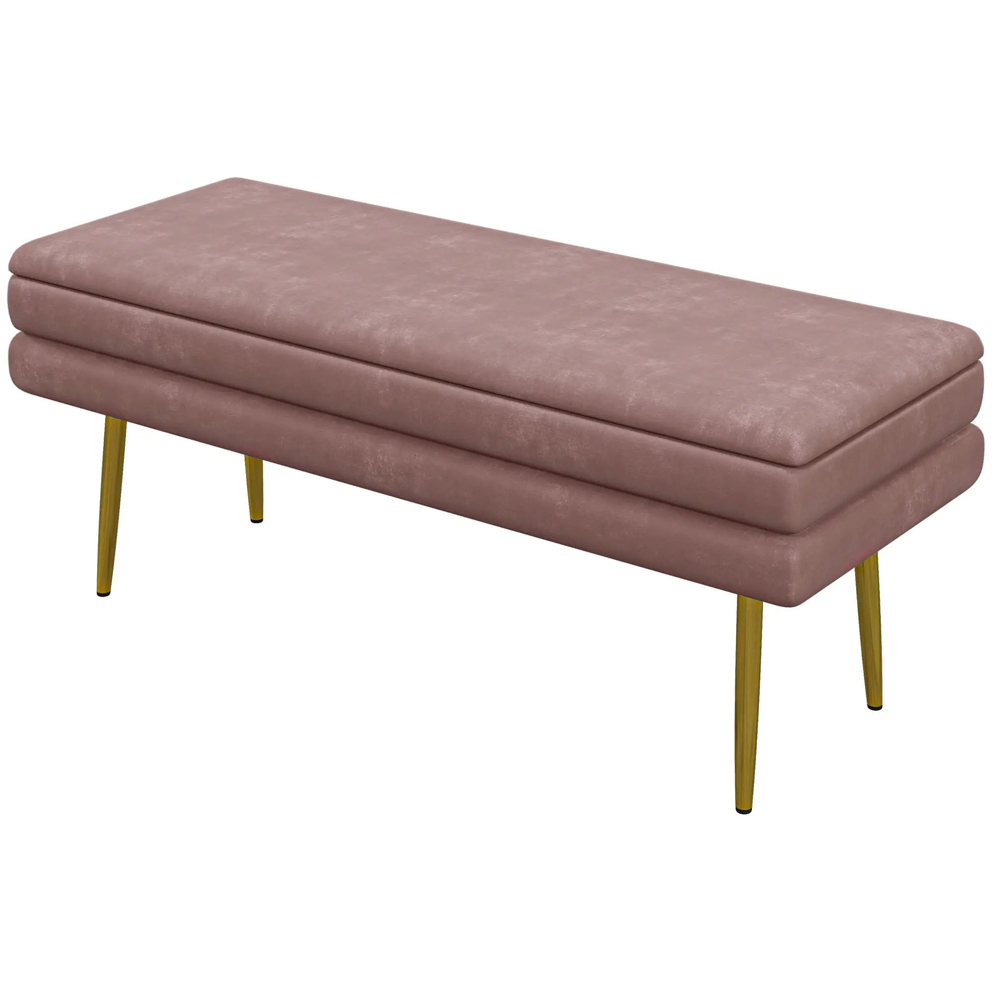 Nancy's Lavagna Bankje - Opbergbank - Roze - Polyester - ± 80 x 35 x 45 cm