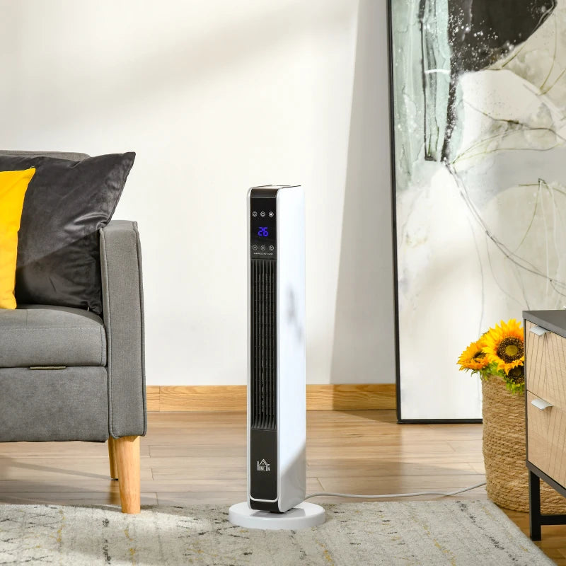 Nancy's Bocenago Electric Heater - Mobile Heater - Electric Heating - Timer - Rotating Table - LED Display - White
