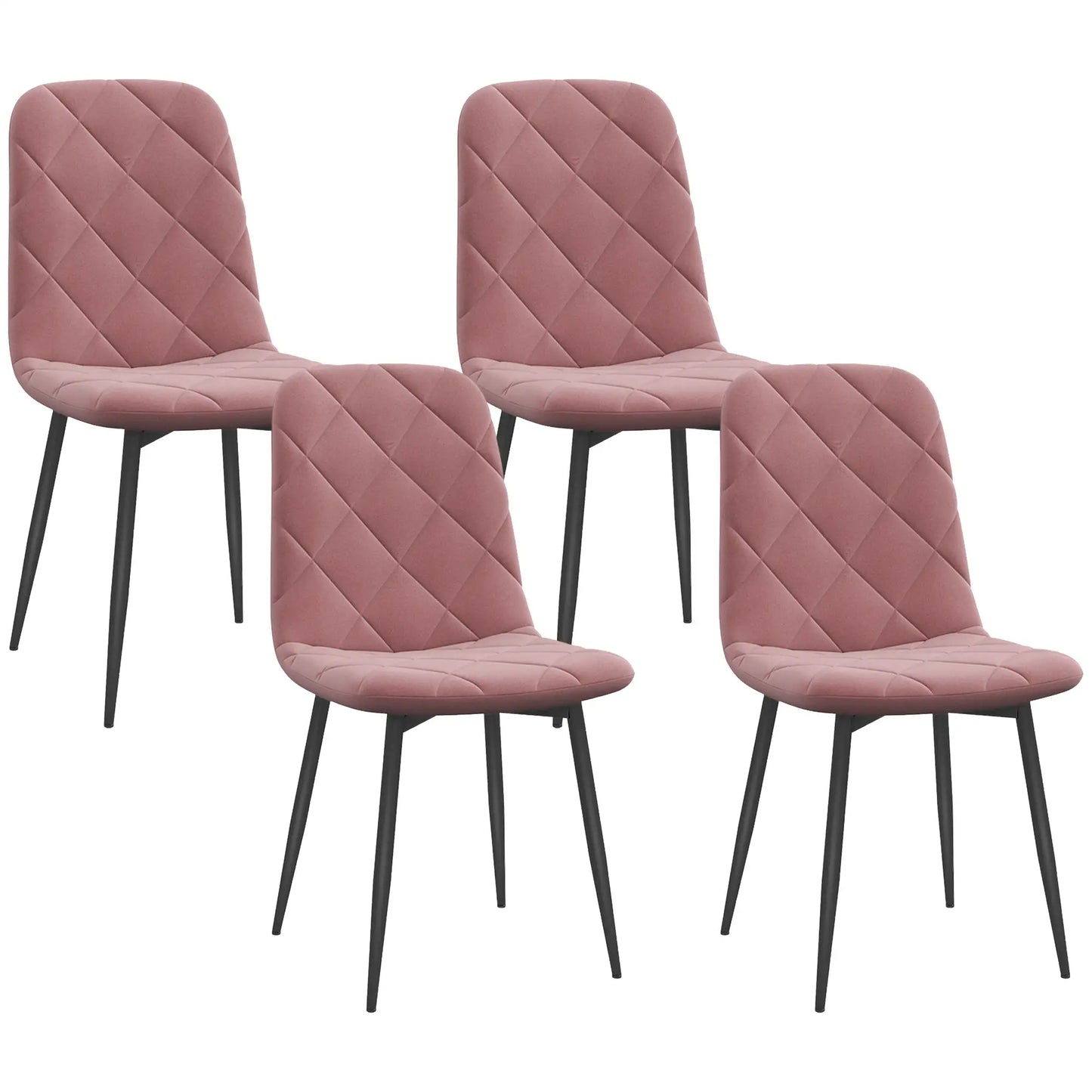 Nancy's Loreo Eetkamerstoelen - Set van 4 - Roze - Fluweel