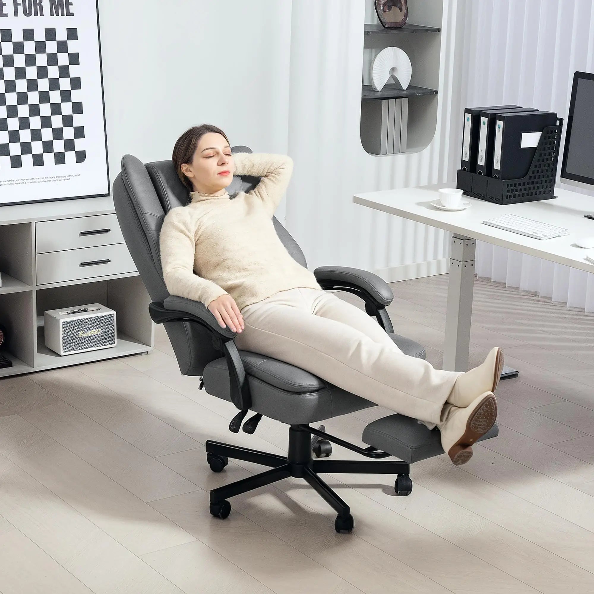 Nancy's Levanzo Massage Bureaustoel - Massagekantoorstoel - Luxe Comfort - Verstelbaar - Grijs