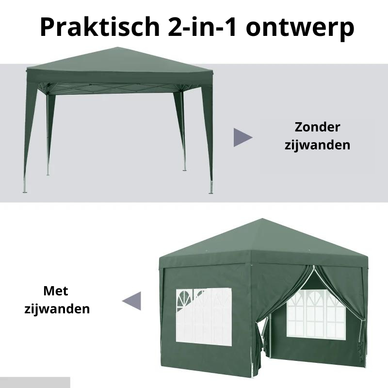 Nancy's Giesteria Paviljoen - Party Tent - Tuin Paviljoen - Groen - ± 300 x 300 x 260 cm