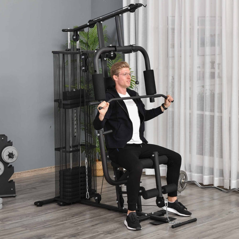 Nancy's Mitchell Fitnessstation Krachtstation - Multigym Fitnesscentrum - Fitnessapparatuur incl. gewichten Lat pull-down Leg curl