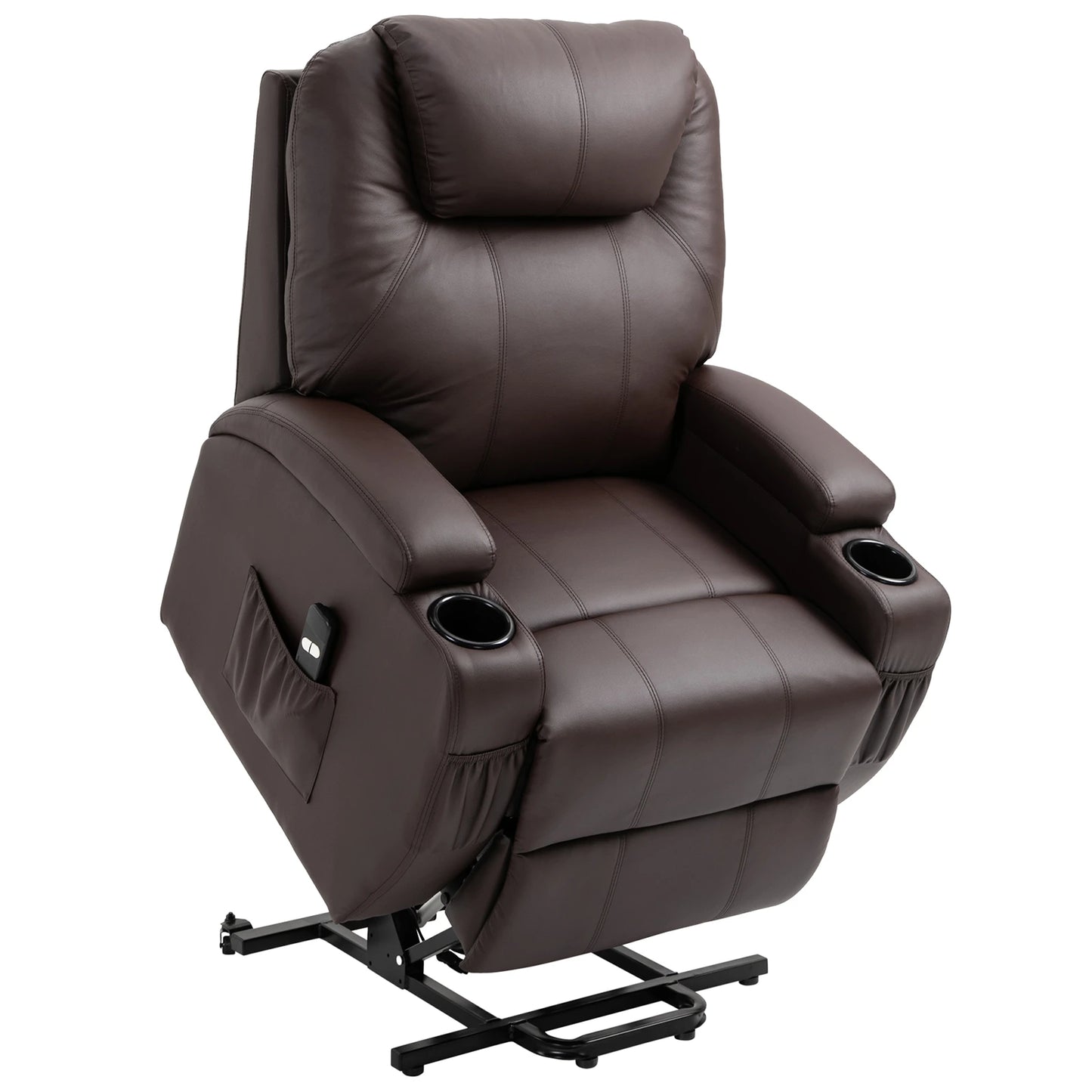 Nancy's Mazouco Sta op stoel - Opsta stoel - Seniorenstoel - Relaxfauteuil - Koffiebruin - Kunstleer