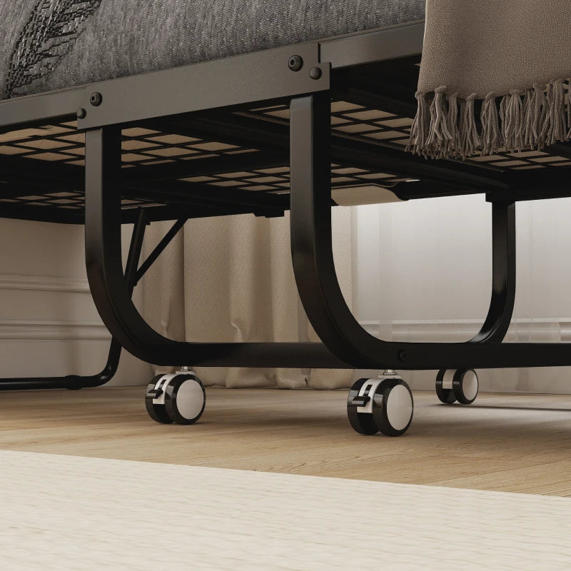 Nancy's Mirandola Logeerbed - Opklapbed - Vouwbed - Reisbed - Wit / Zwart
