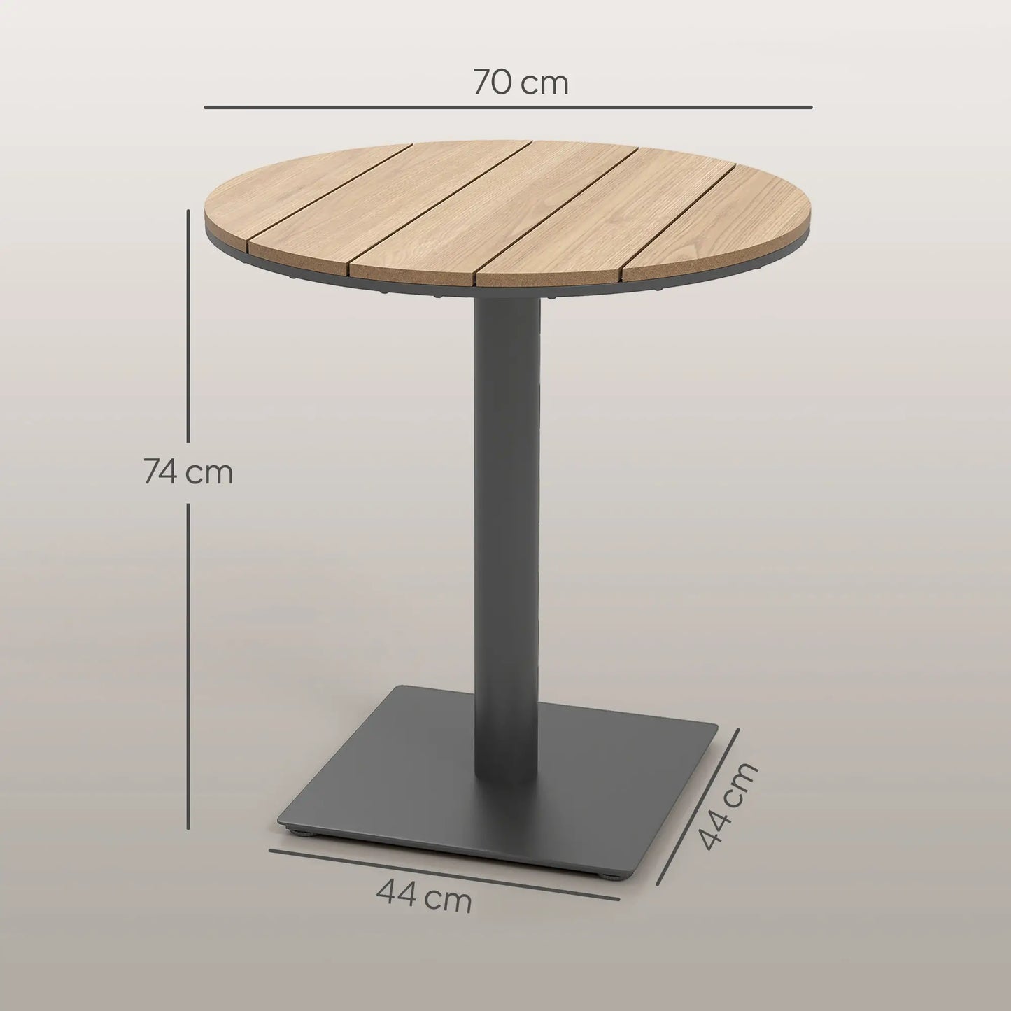 Nancy's Gerfalco Tuintafel - Balkontafel - Natuurlijk Hout - Staal / Kunststof - ± Ø 70 x 75 cm