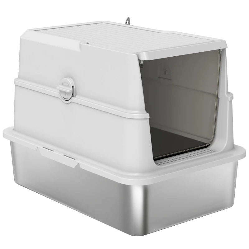 Nancy's Modica Kattenbak - Kattentoilet - Katten wc - RVS / Grijs - ± 60 x 40 x 45 cm
