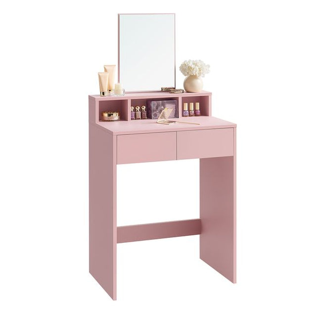 Nancy's Ameglia Kaptafel - Make-up Tafel - Spiegel - Roze - ± 40 x 60 x 130 cm