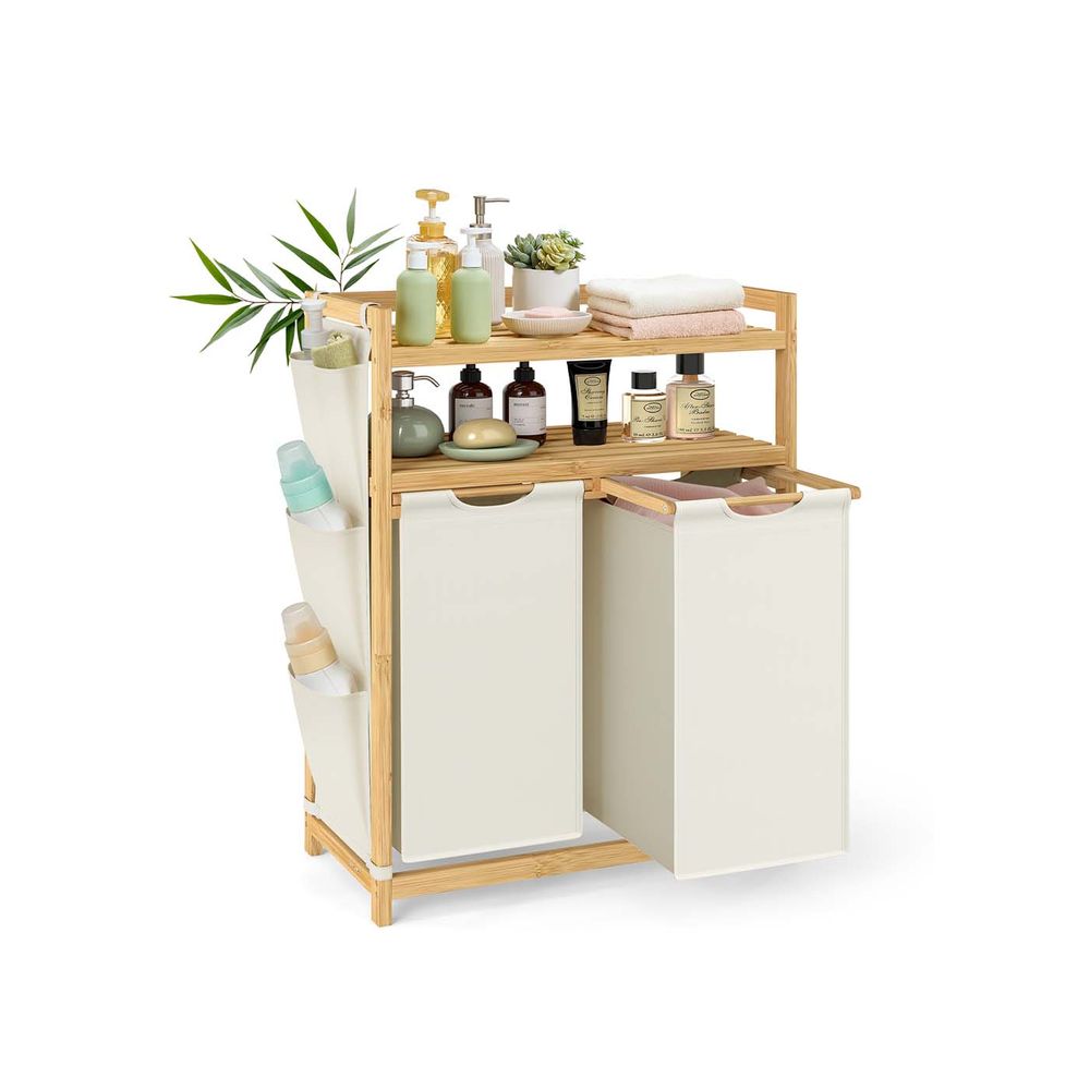 Nancy's Oderzo Wasmand - Wassorteerder - Wasbox - 2 Vakken - Bamboe - 100 Liter