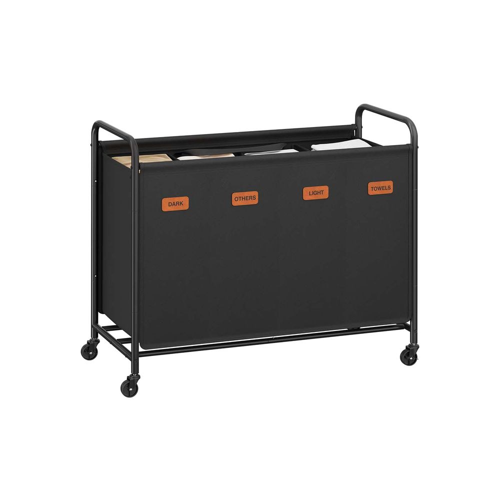 Nancy's Gremiasco Wasmand - Wasbox - Wassorteerder - 4 Vakken - Zwart - 200 Liter