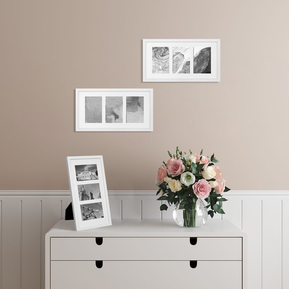 Cadre photo Nancy's pour 3 photos blanc