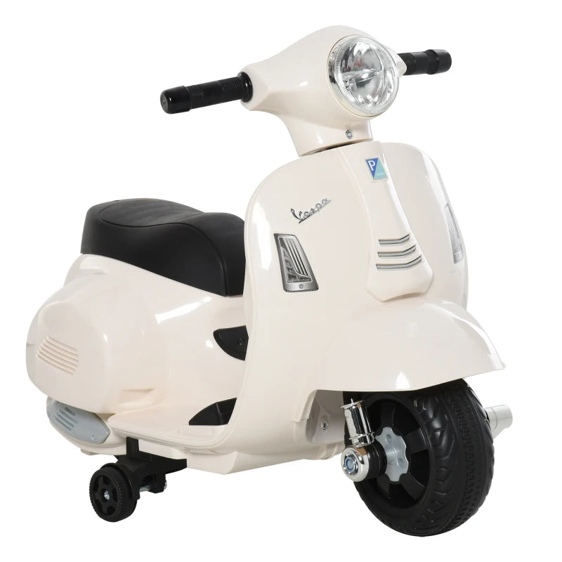 Scooter électrique pour enfants Anna de Nancy - Vespa - Moto - Moto pour enfants - Klaxon / Feux - Blanc