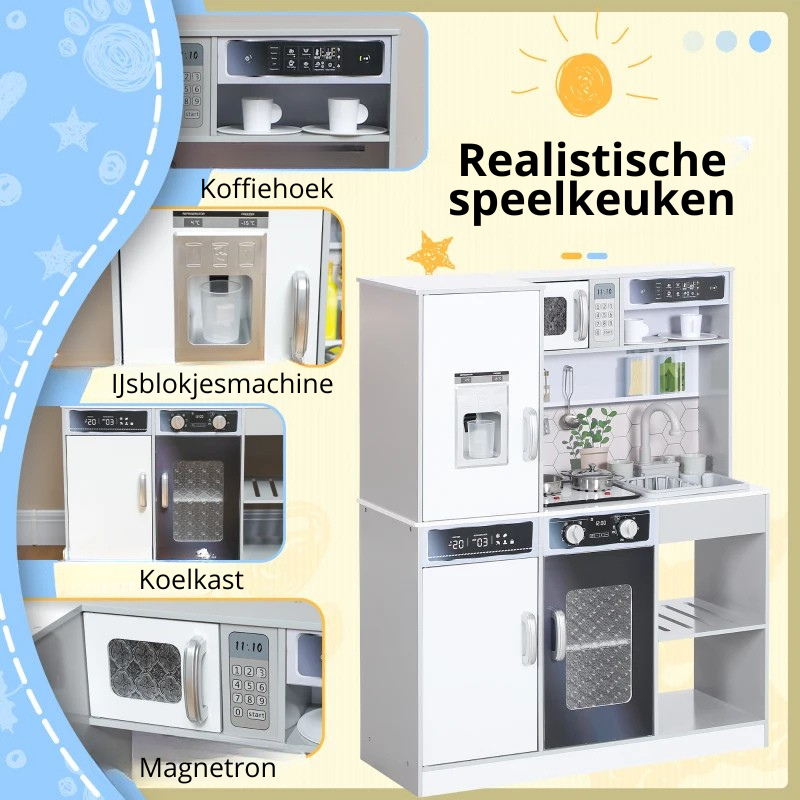 Nancy's Noceto Kinderkeuken - Speelkeukentje - Speelgoed keuken - Wit