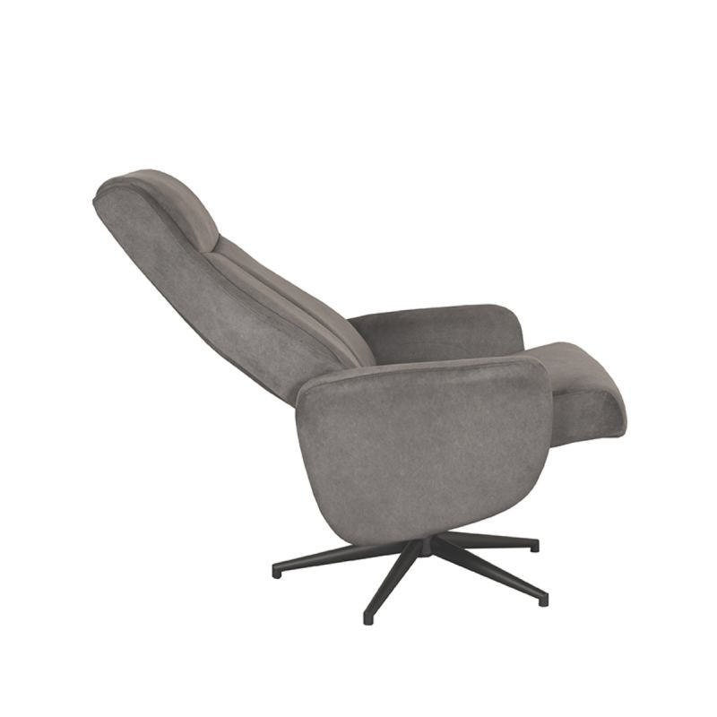 LABEL51 Relaxfauteuil Bergen - Antraciet Cosmo | Zwart Metaal - 77x76x105 cm
