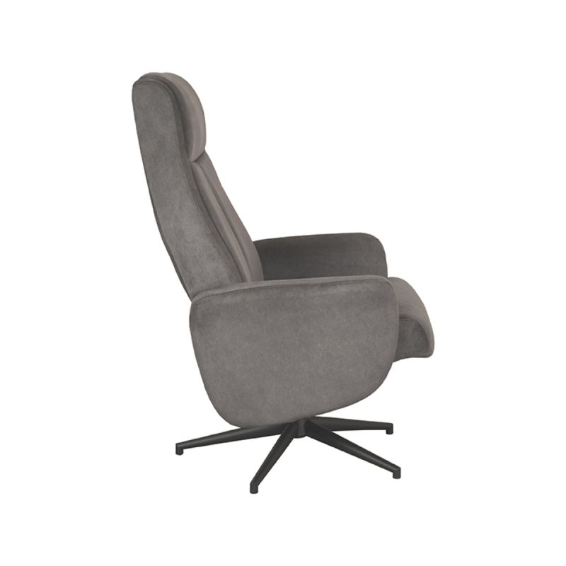 LABEL51 Relaxfauteuil Bergen - Antraciet Cosmo | Zwart Metaal - 77x76x105 cm