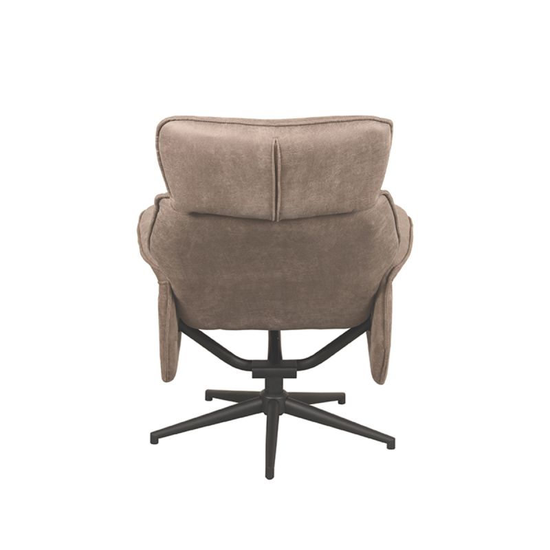 LABEL51 Relaxfauteuil Verdal - Taupe Micro Suede | Zwart Metaal - 77x79x109 cm