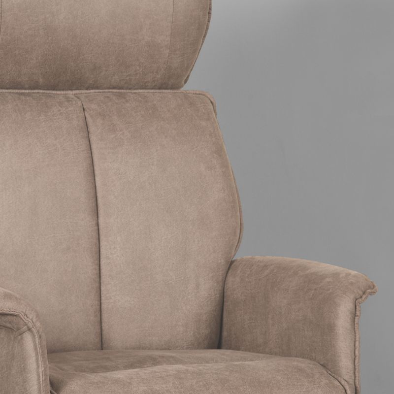LABEL51 Relaxfauteuil Verdal - Taupe Micro Suede | Zwart Metaal - 77x79x109 cm
