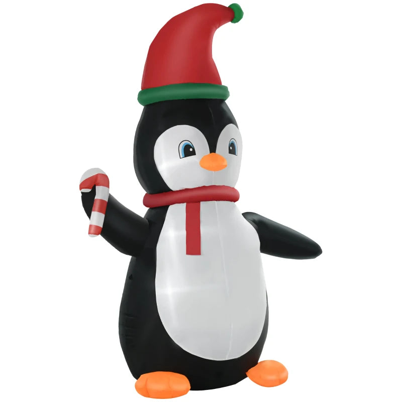 Nancy's Ormea Opblaasbare Pinquïn - Kerstversiering - Kerstdecoratie voor buiten - LED-Lampjes -  ± 160 x 100 x 250 cm