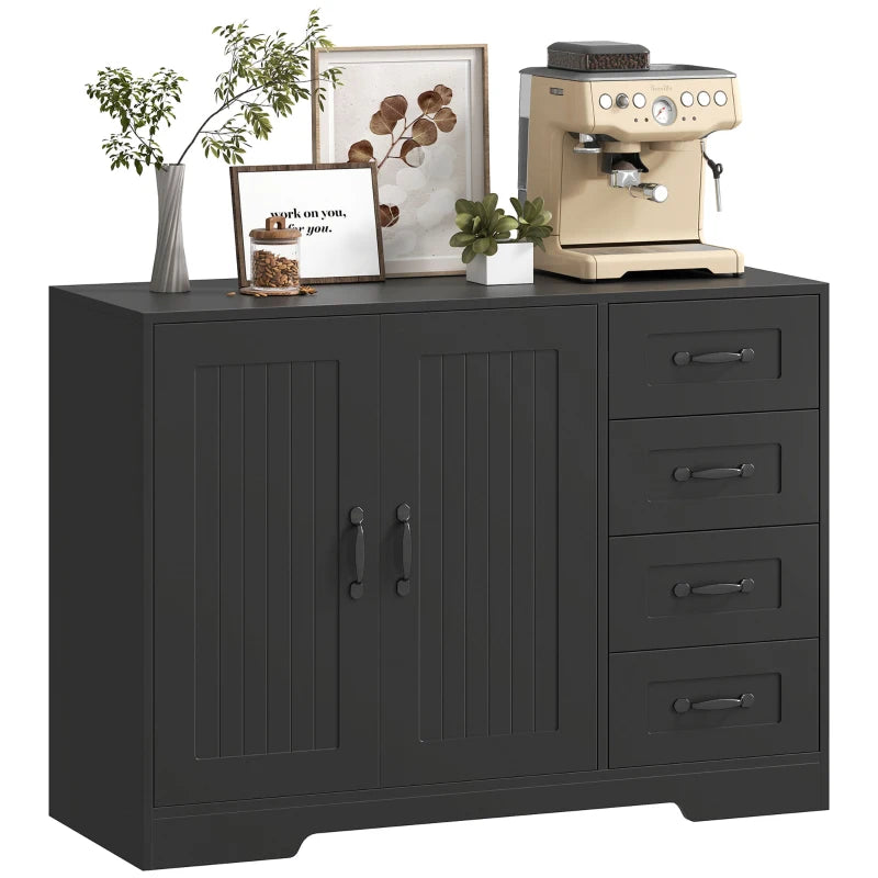 Nancy's Melilli Commode - Opbergkast - Ladekast - Zwart - ± 105 x 40 x 75 cm