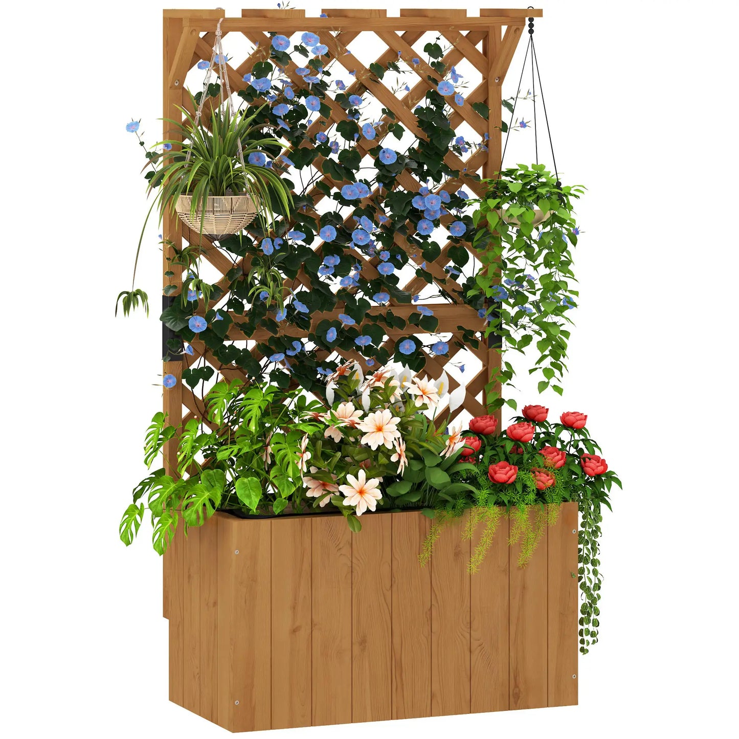 Nancy's Chiusi Plantenbak - Plantenrek - Plantenbed - Dennenhout - ± 65 x 35 x 120 cm