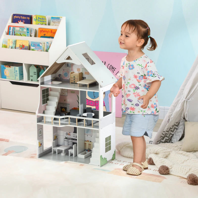 Nancy's Pechao Dollhouse - Playhouse - Including Accessories - Gray - Pine Wood