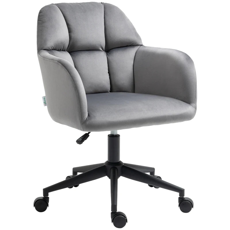 Nancy's Abacas Office chair - Computer chair - Bucket chair - Rotatable - Ergonomic - Dark gray - Velvet