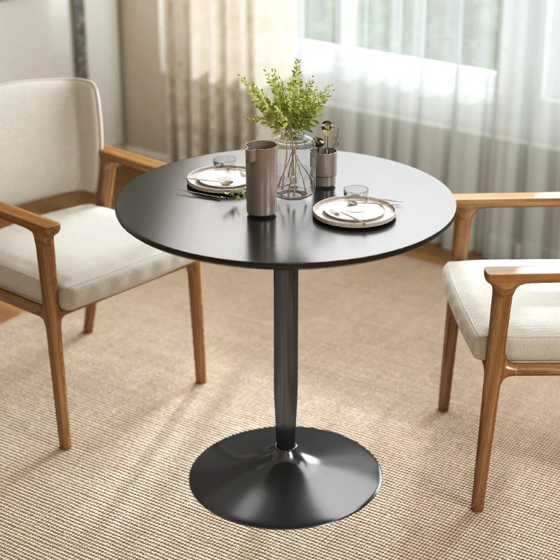 Nancy's Novellara Eettafel Rond - Eetkamertafel - Zwart - Ø 80 x 75H cm
