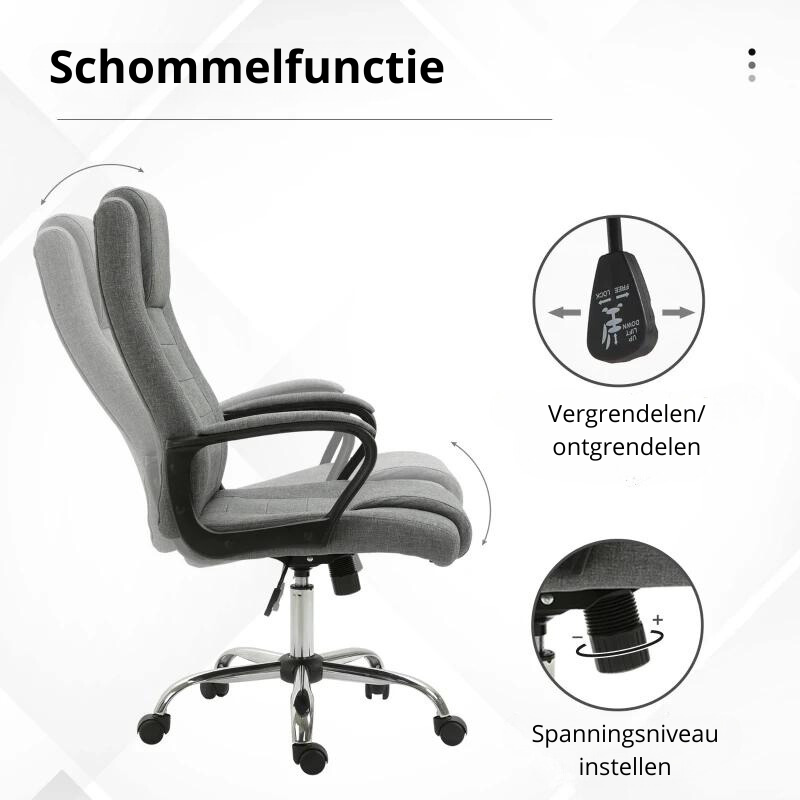 Nancy's Turtle Bay Bureaustoel - Ergonomisch - Verstelbare Hoogte - Draaibaar - Grijs