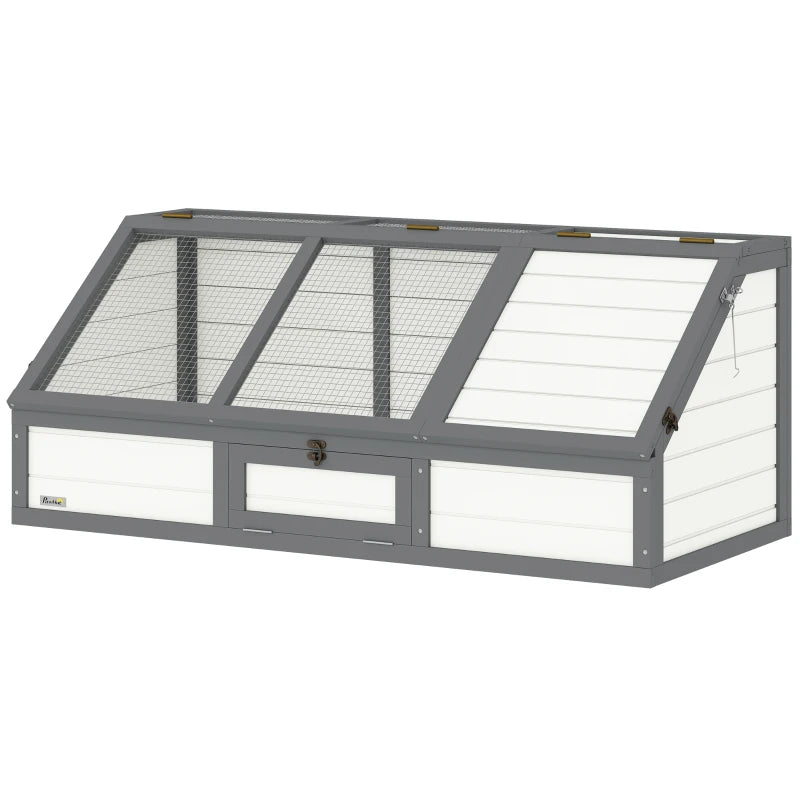 Nancy's Nuoro Schildpaddenverblijf - Schildpaddenhuis - Schildpadhuis - Wit - Dennenhout - 120L x 55B x 20/50H cm