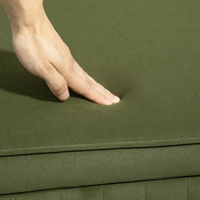 Nancy's Montese Opbergbank - Bankje met Opbergruimte - Groen - Fluweel - ± 110 x 45 x 45 cm