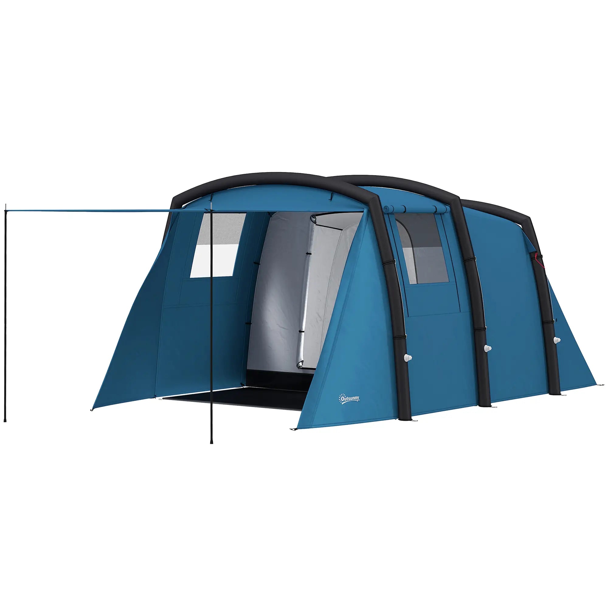 Nancy's Garlasco Kampeertent - Campingtent - Waterdicht & anti-UV - Opblaasbaar - Blauw - 440 x 280 x 195 cm