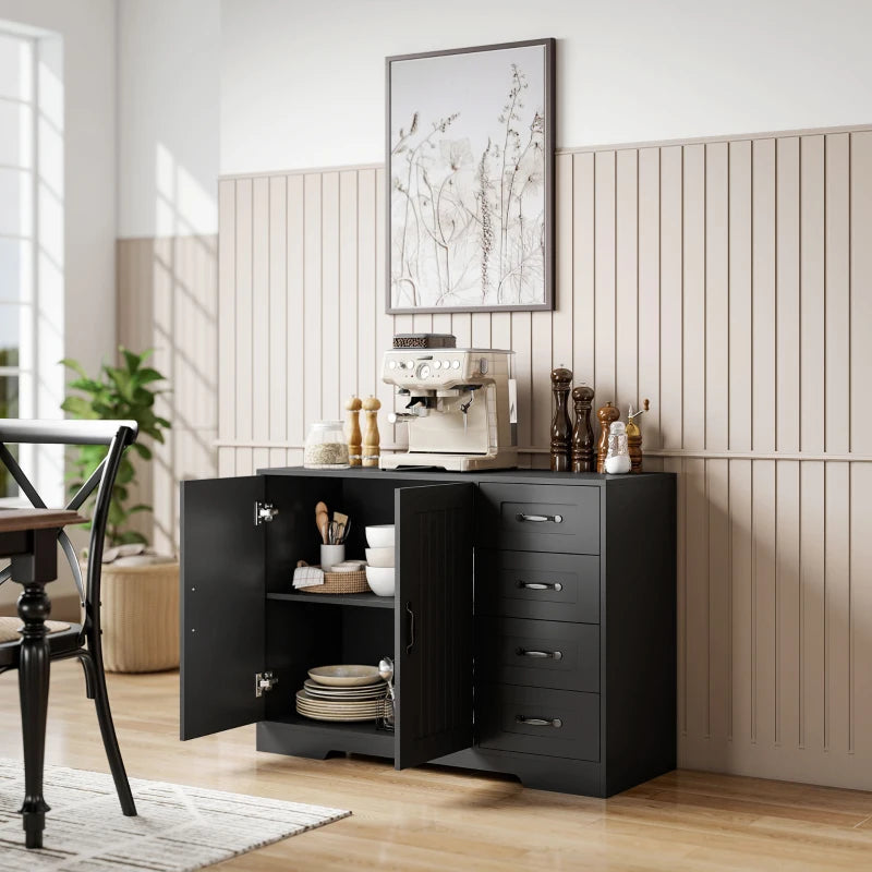 Nancy's Melilli Commode - Opbergkast - Ladekast - Zwart - ± 105 x 40 x 75 cm