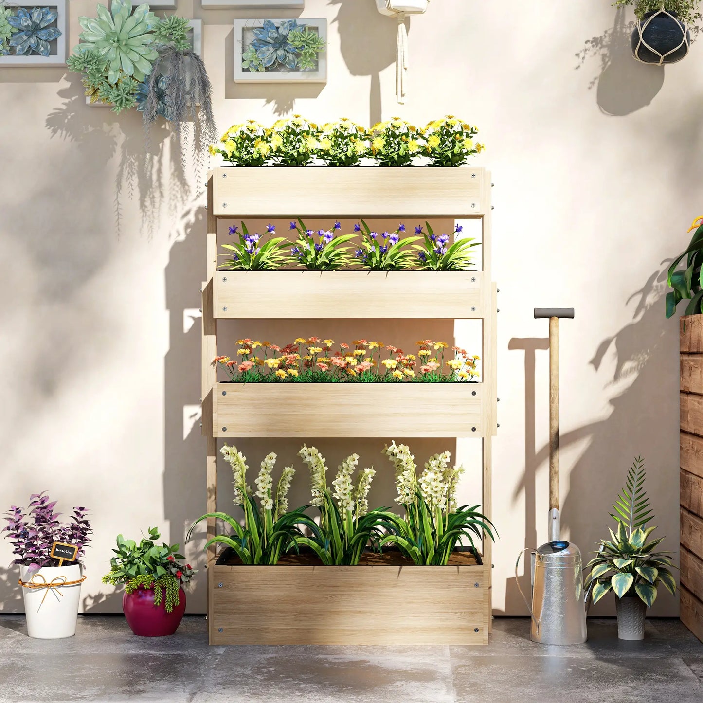 Nancy's Germagnano Plantenbak - Bloembak - Plantenrek - Dennenhout - ± 90 x 45 x 140 cm
