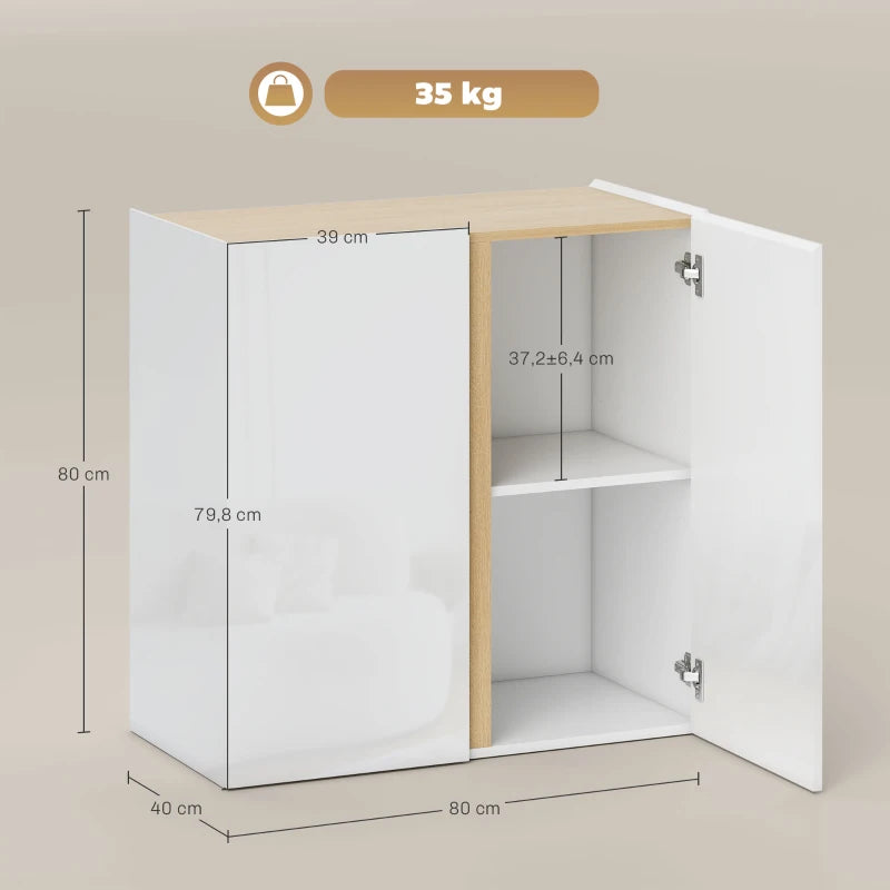 Nancy's Meltina Commode - Opbergkast - Wit / Hout - 80 x 40 x 80 cm