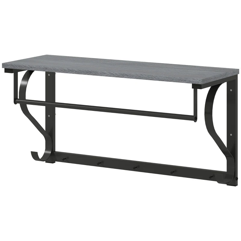 Nancy's Mistretta Wandkapstok - Muurkapstok - Wandgarderobe - Grijs - ± 70 x 25 x 35 cm
